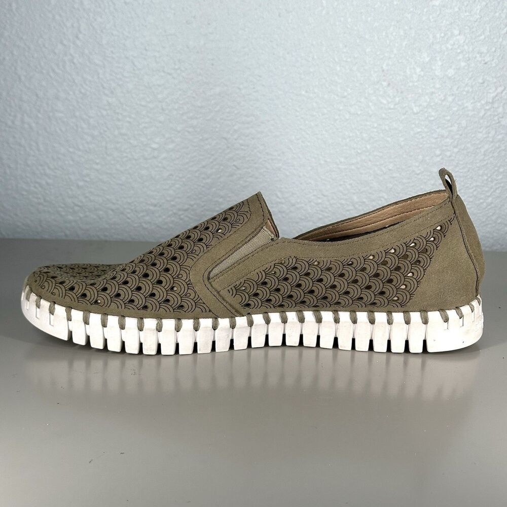 ILSE JACOBSEN Shoes Women’s EU 40 Tulip Slip-On Flat Laser Cut Comfort Sneaker - Picture 8 of 13